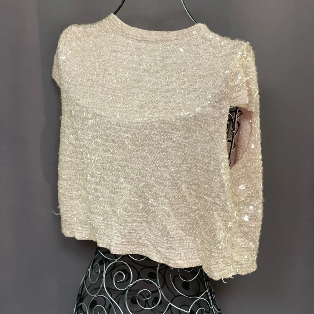Cenit light pink sequin cropped bolero jacket size L